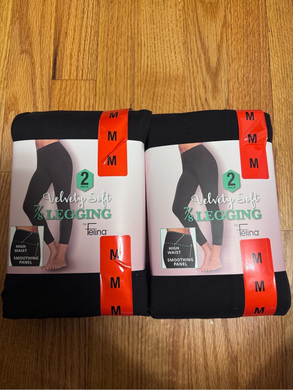 Felina Velvety Soft 7/8 Legging - Black - Two pack of 2